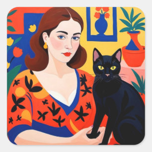 赤頭と黒猫 スクエアシール