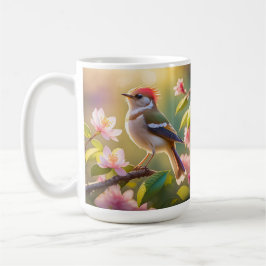 赤頭のふっくら胸のウオーブラーの幻想の鳥 コーヒーマグカップ