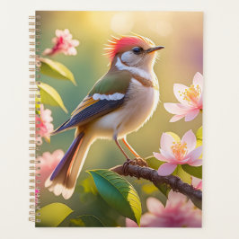 赤頭のふっくら胸のウオーブラーの幻想の鳥 プランナー手帳