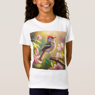 赤頭のふっくら胸のウオーブラーの幻想の鳥 Tシャツ