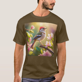 赤頭のふっくら胸のウオーブラーの幻想の鳥 Tシャツ