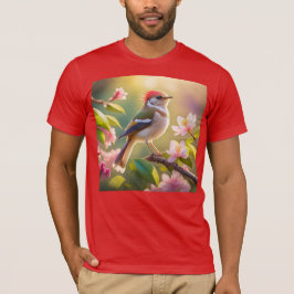 赤頭のふっくら胸のウオーブラーの幻想の鳥 Tシャツ