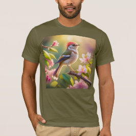 赤頭のふっくら胸のウオーブラーの幻想の鳥 Tシャツ