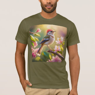 赤頭のふっくら胸のウオーブラーの幻想の鳥 Tシャツ