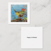 赤頭の鳥、絵画、現代アート スクエア名刺 (正面/裏面)