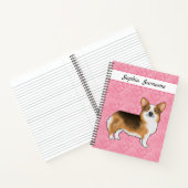 赤頭トライペンブロークウェルシュコーギーハート&名前 ノートブック (内部)