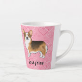 赤頭トライペンブロークウェルシュコーギーピンクハート カフェラテマグ (右)