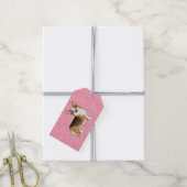 赤頭トライペンブロークウェルシュコーギーラブピンク ギフトタグ (より糸付き)