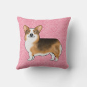 赤頭トライペンブロークウェルシュコーギーラブピンク クッション (裏面)