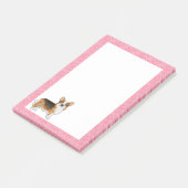 赤頭トライペンブロークウェルシュコーギーラブピンク ポストイット (アングル)