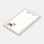 赤頭トライペンブロークウェルシュコーギー犬と文字 ポストイット (アングル)