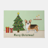 赤頭トライペンブローククリスマスツリー ドアマット (正面)