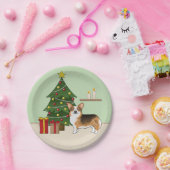 赤頭トライペンブローククリスマスツリー ペーパープレート (パーティー)