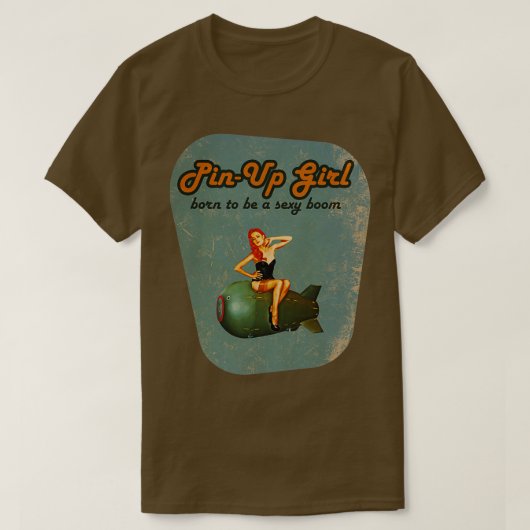 赤頭ピンアップ1 Tシャツ (デザイン正面)
