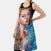 赤頭女神ブルー海波ファンタジーアート エプロン (インサイチュ)