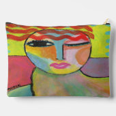 赤頭抽象芸術ポートレート アクセサリーポーチ (裏面)