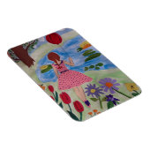 赤風船柔軟なフォトマグネットを持つ女の子 マグネット (右側)