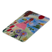 赤風船柔軟なフォトマグネットを持つ女の子 マグネット (左側)