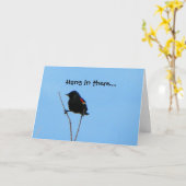 赤飛んだクロドリは健康なカードを得ます カード (黄色い花)