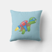 赤飛んでいるいジェットパックブルー装飾用クッションのカメ クッション (裏面)