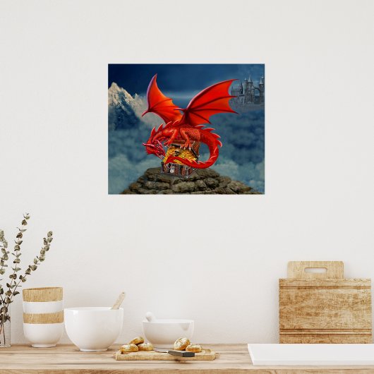 赤飛んでいる龍の宝箱 ポスター (キッチン)