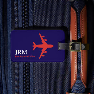 赤飛行機オンブルートラベルパーソナライズされたオン ラゲッジタグ