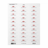 赤飛行機差出人住所 ラベル (フルシート)