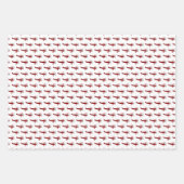 赤飛行機誕生日包装紙シート ラッピングペーパーシート (正面3)