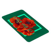 赤食べとターコイズのポピーが咲き誇る マグネット (右側)