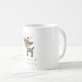 赤食べサンタ帽で聖降誕祭のシカを飲め コーヒーマグカップ (正面右)