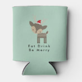 赤食べサンタ帽で聖降誕祭のシカを飲め 缶クーラー (正面)