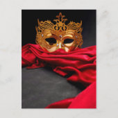 赤飾ビロード仮装の仮面 ポストカード (正面)