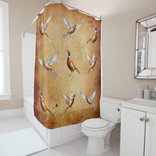 赤首雉のシャワーカーテン シャワーカーテン (インサイチュ)