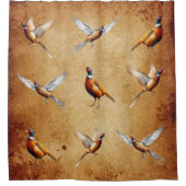 赤首雉のシャワーカーテン シャワーカーテン (正面)