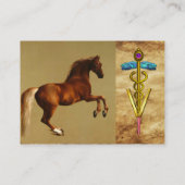 赤馬と金ゴールドの獣医記号 名刺 (裏面)