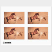 赤馬モノグラム 長方形シール (シート)