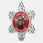 赤高校マーチングバンド写真ギフト スノーフレークピューターオーナメント (右)