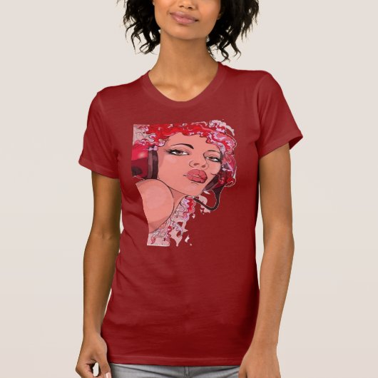 赤髪のヘッドホンTシャツ Tシャツ (正面)