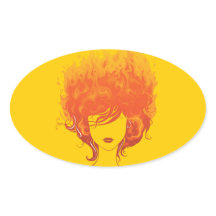 赤髪の女性、赤い火髪