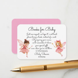 赤魅力的ちゃんシャワー用ピンクの妖精の本 エンクロージャーカード