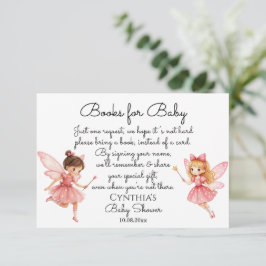 赤魅力的ちゃんシャワー用ピンクの妖精の本 エンクロージャーカード