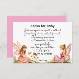 赤魅力的ちゃんシャワー用ピンクの妖精の本 エンクロージャーカード