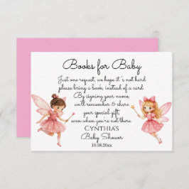 赤魅力的ちゃんシャワー用ピンクの妖精の本 エンクロージャーカード