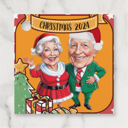 赤魅力的と金ゴールドの彫刻のある休日 フェイバータグ