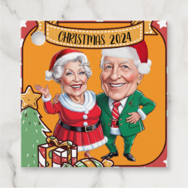 赤魅力的と金ゴールドの彫刻のある休日 フェイバータグ