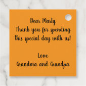 赤魅力的と金ゴールドの彫刻のある休日 フェイバータグ (裏面)