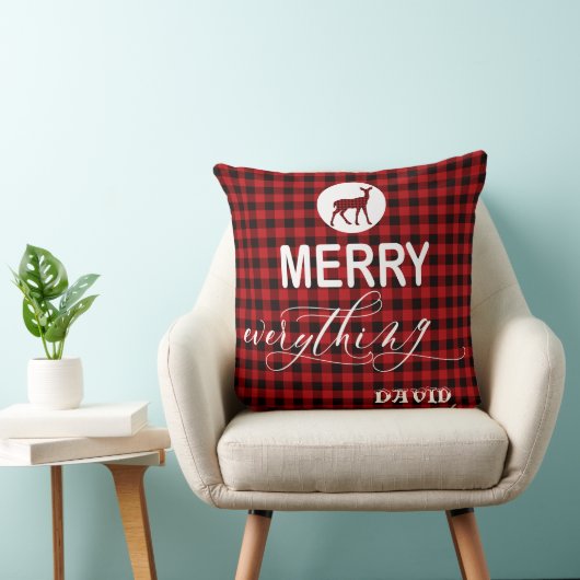 赤魅力的バッファローホリデーメリーすべて クッション (椅子)