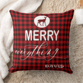 赤魅力的バッファローホリデーメリーすべて クッション (ブランケット)