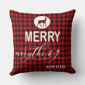 赤魅力的バッファローホリデーメリーすべて クッション (裏面)