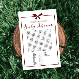 赤魅力的白の赤ちゃんシャワー単語検索ゲーム